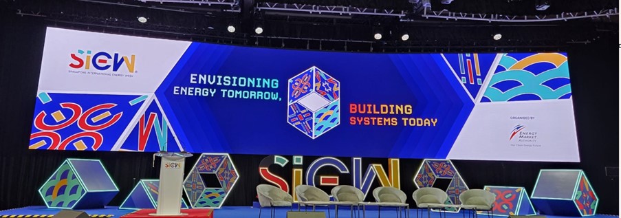 Singapore International Energy Week (SIEW) 2025 event banner showcasing the theme ‘Envisioning Energy Tomorrow, Building Systems Today’.